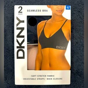DKNY Seamless Bra, 2-pack, 1 black/1 beige, size L  (will fit 38C)